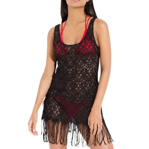 L’AGENT BY AGENT PROVOCATEUR Black Karrie Cover Up Size L - Picture 1 of 6